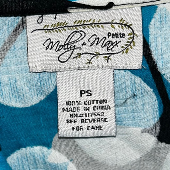 Molly & Maxx Blue Lightweight Petite Floral Zip Up Jacket Size Petite Small - Picture 3 of 4